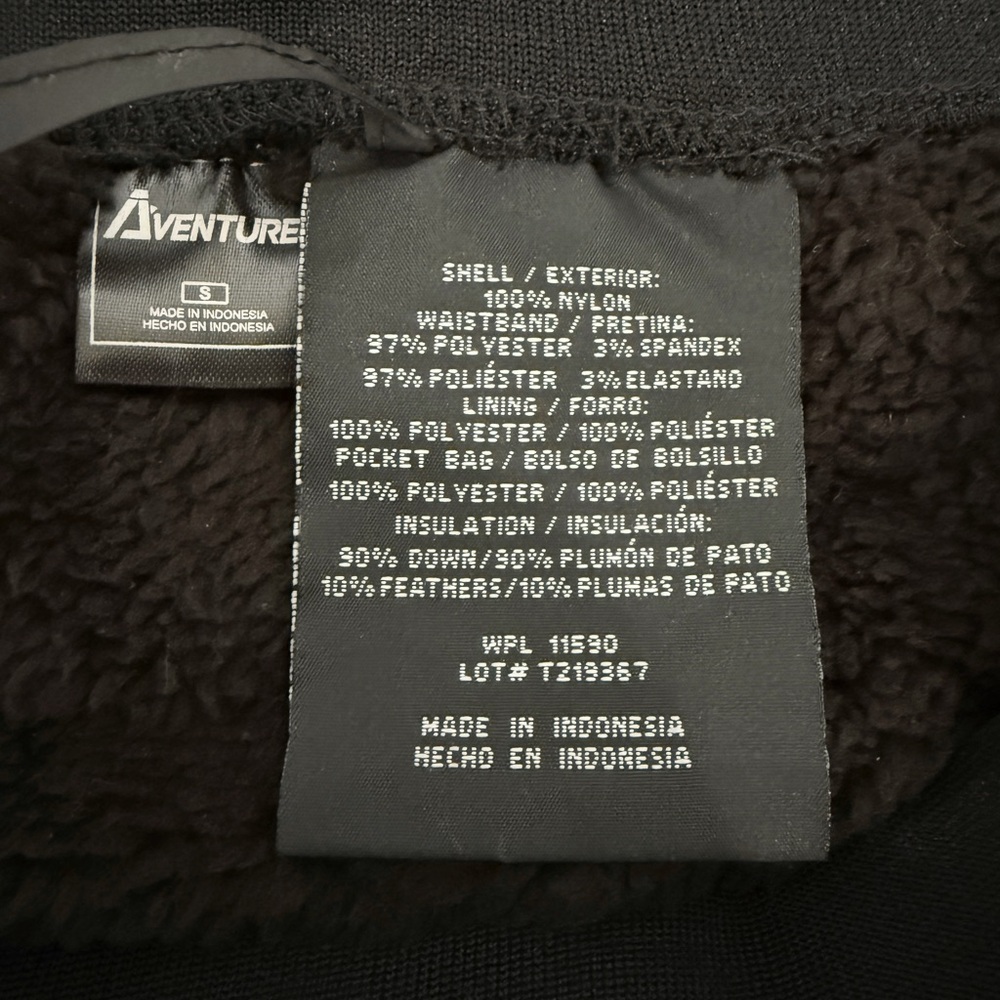 Adventure Small Black Fleece Lined Down Insulated Puffer Mini Skirt Ski